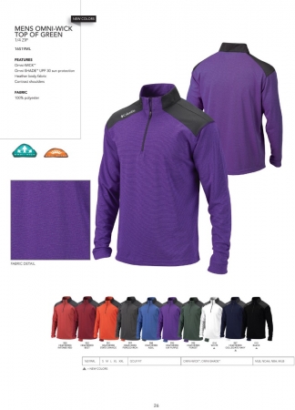 Columbia Men's Omni-Wick Top of Green 1/4 Zip - Blank