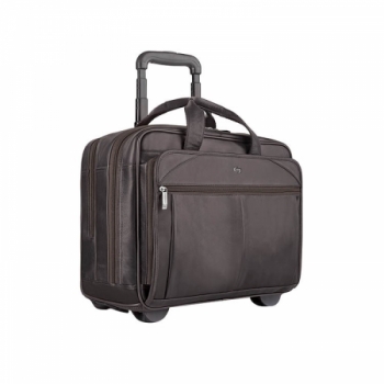 Solo® Executive Leather Rolling Case