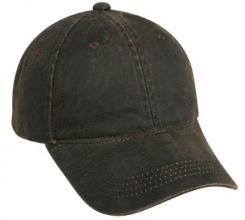 6 Panel Unstructured Weathered Cotton/ Polyester Cap