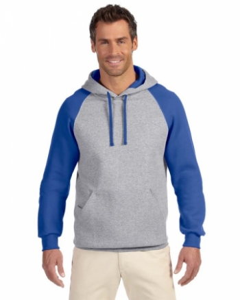 Jerzees Adult 8 oz. NuBlend® Colorblock Raglan Pullover Hood