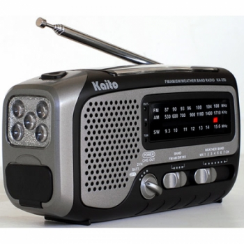VOYAGER TREK SOLAR/CRANK AM/FM/SW/NOAA RADIO/FLASHLIGHT, GRAY