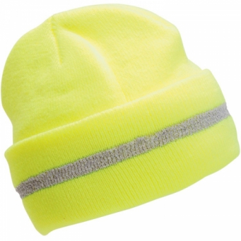 S109 Aware Wear Hi-Viz Lime Knit Hat