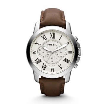 Fossil Grant Chronograph Brown Leather Watch