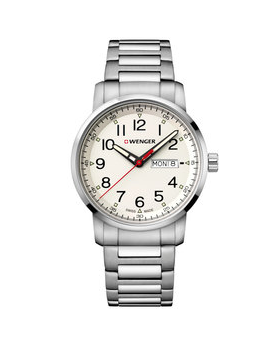 Wenger Attitude Heritage White Dial, Stainless Steel Bracelet