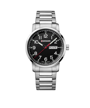 Wenger Attitude Heritage Black Dial, Stainless Steel Bracelet
