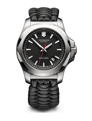 Victorinox I.N.O.X. Paracord Large Black Dial, Black Paracord Strap