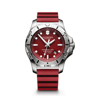 Victorinox I.N.O.X Professional Diver Large Red Dial, Red Genuine Rubber Strap