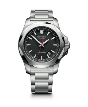 Victorinox I.N.O.X. Stainless Steel Large Black Dial, Stainless Steel Bracelet