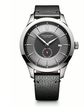 Victorinox Alliance Large Black Dial, Black Leather Strap