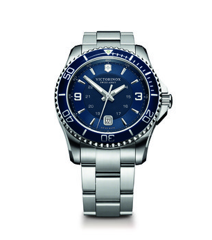 Victorinox Marverick Large Blue Dial Blue Bezel, Stainless Steel Bracelet