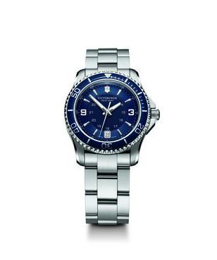 Victorinox Marverick Small Blue Dial Blue Bezel Stainless Steel Bracelet