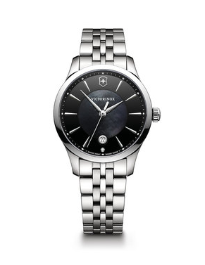 Victorinox Alliance Small Black Dial with Diamond Marker, Stainless Steel Bracelet