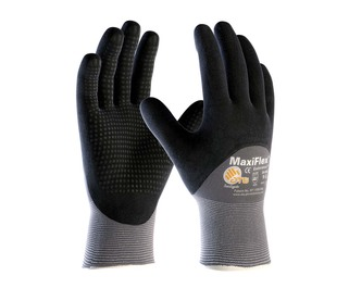 PIP® X-Large MaxiFlex® Endurance by ATG® Black Nitrile Palm, Finger And Knuckles Coated Work Gloves With Nylon And Lycra® Liner And Continuous Knit Wrist