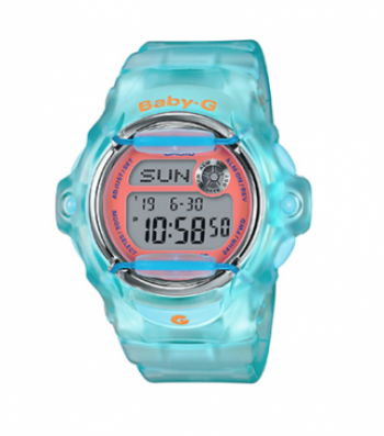 LADIES BABY-G DIGITAL SPORT JELLY WATCH, BLUE
