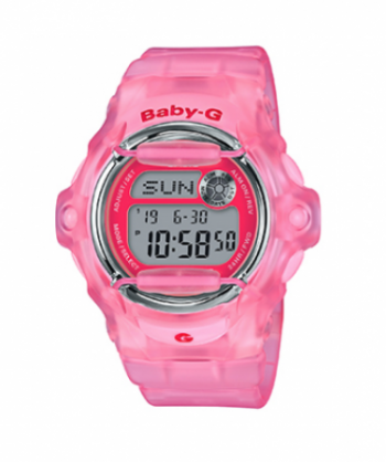LADIES BABY-G DIGITAL SPORT JELLY WATCH, PINK