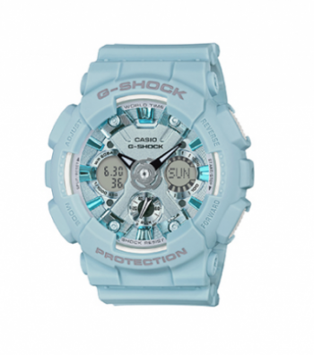 LADIES G-SHOCK S SERIES ANALOG/DIGITAL WATCH, PASTEL BLUE