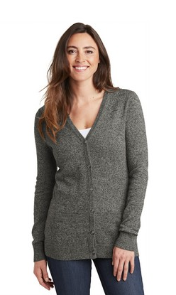 PORT AUTHORITY® LADIES MARLED CARDIGAN SWEATER