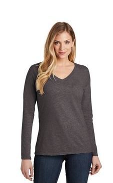 DISTRICT® WOMEN'S VERY IMPORTANT TEE® LONG SLEEVE V-NECK SHIRT