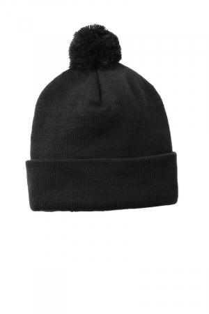 SPORT-TEK® SOLID POM POM BEANIE