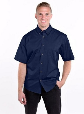 MEN'S NAVY BLUE SHORT SLEEVE TWILL POLO SHIRT