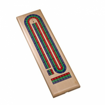 Classic Cribbage Set - Solid Wood Tri-Color (Blue, Green, Red)