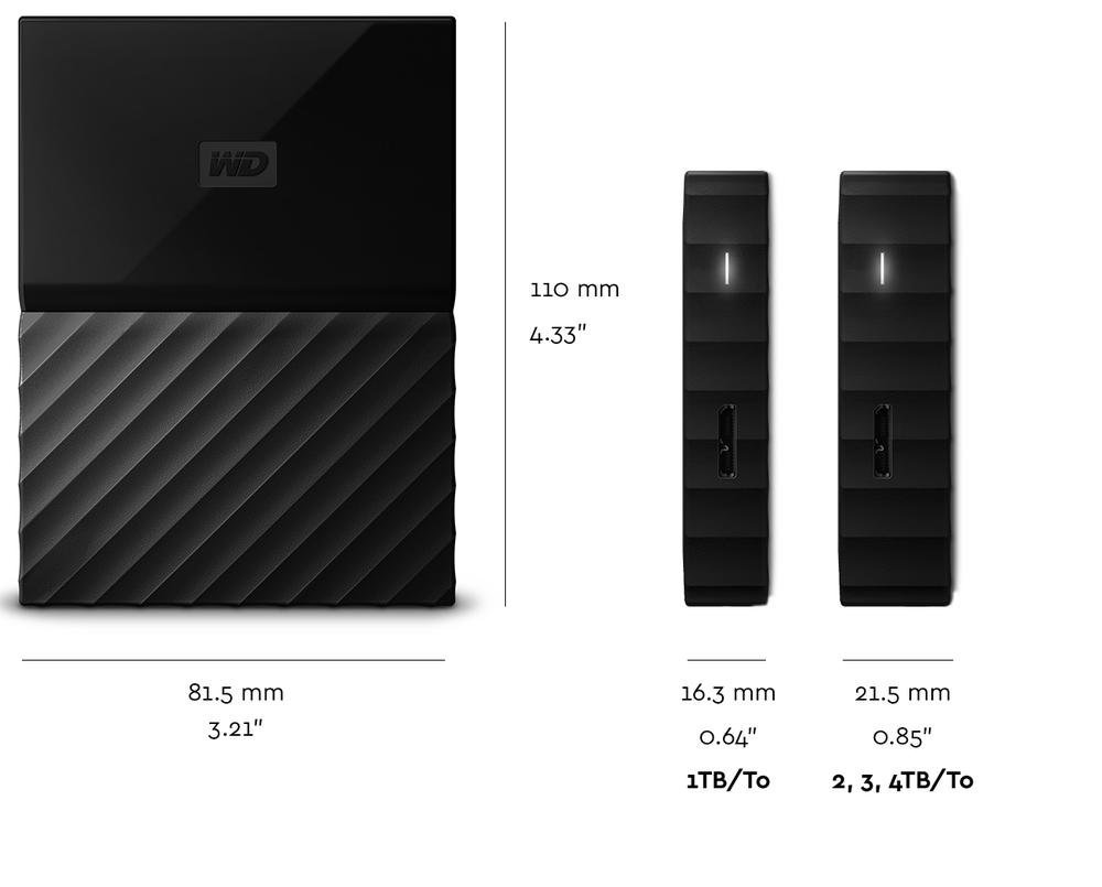 WD 2TB My Passport Ultra USB 3.0 Secure Portable Hard Drive (Black) 