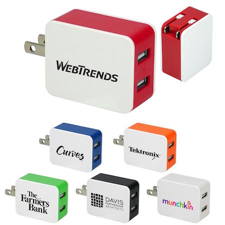 UL 2 PORT USB FOLDING WALL CHARGER