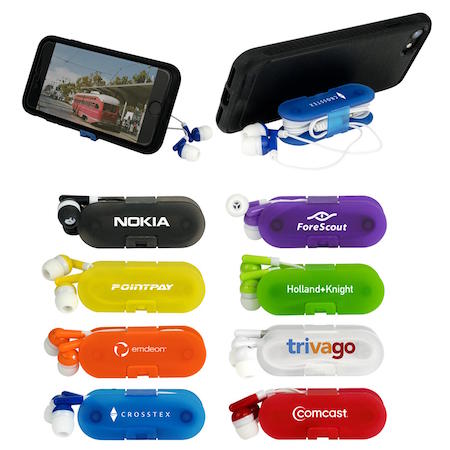 EAR BUD WRAP PHONE STAND